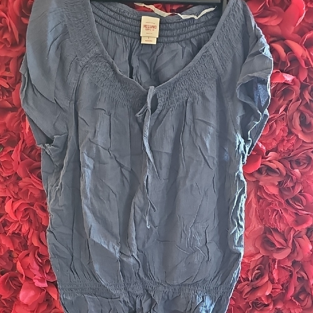 Mossimo Girls Blue Top With Elastic Detail Size Large